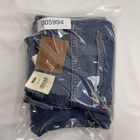 Levi's 501 '90s Jeans Women 26x30 Blue Straight Destroyed Button Fly Denim Big E - Picture 16 of 16